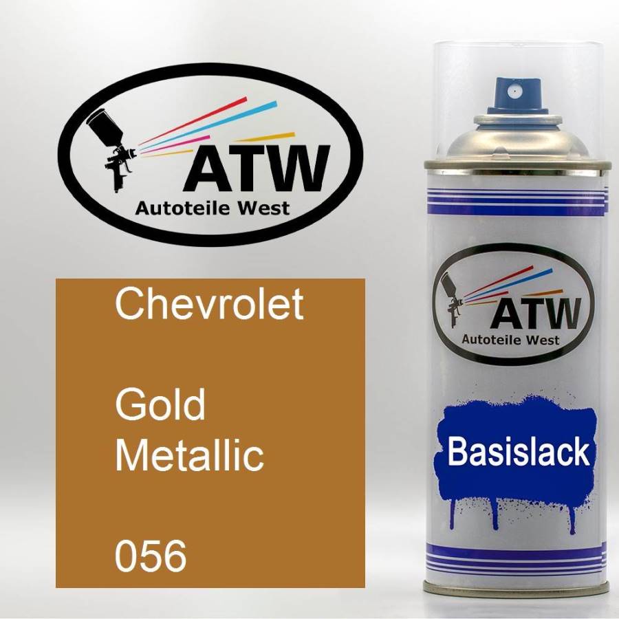 Chevrolet, Gold Metallic, 056: 400ml Sprühdose, von ATW Autoteile West.